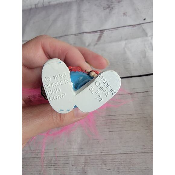 Vintage Applause Troll Baby Yellow Hair Burger King Pink Hair Troll - Picture 10 of 10